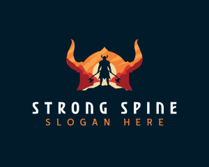 Strong Viking Warrior logo design