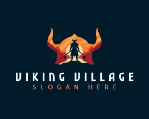 Strong Viking Warrior logo design