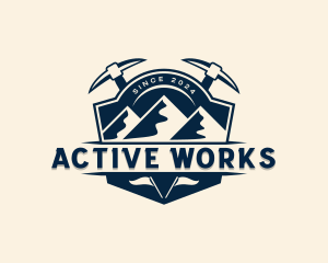 Pickaxe Mountain Adventure logo design