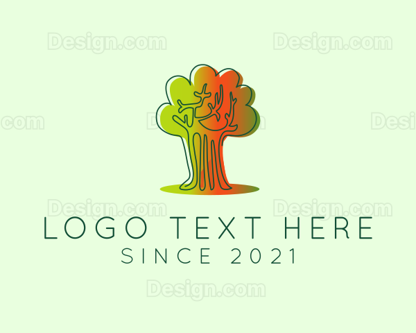 Minimalist Gradient Tree Logo