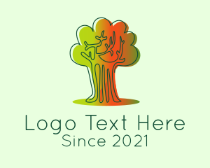 Minimalist Gradient Tree logo
