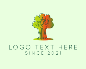 Minimalist Gradient Tree logo