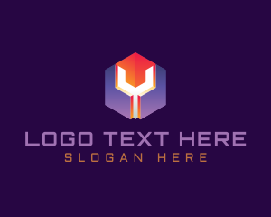 Hexagon Digital Cube Letter Y logo