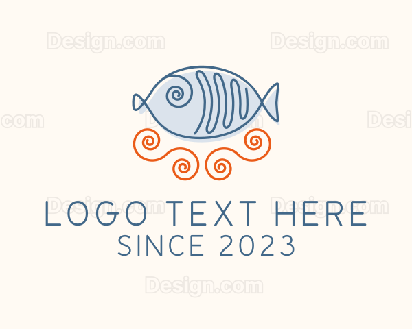 Fish Spiral Doodle Logo