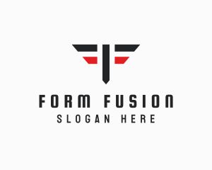 Modern Wings Letter F logo design