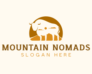 Outdoor Mountain Bison logo design