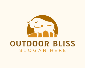 Outdoor Mountain Bison logo design