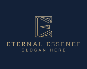 Gold Crystal Letter E logo design