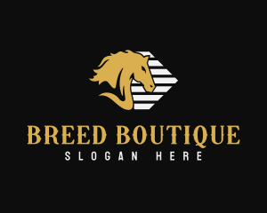 Equine Stallion Horse Racing logo design