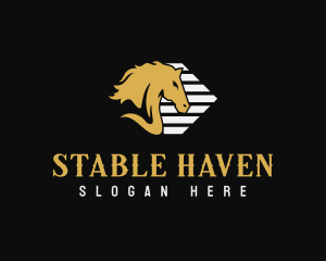 Equine Stallion Horse Racing logo design