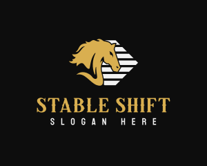 Equine Stallion Horse Racing logo design