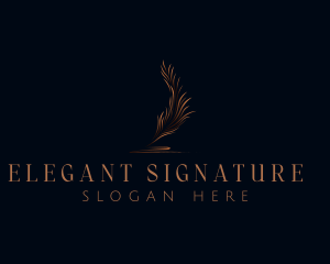 Quill Feather Signature logo design