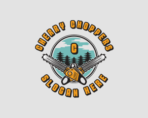 Logging Chainsaw Lumberjack logo design