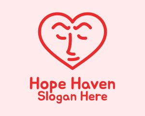 Heart Head Line Art Logo