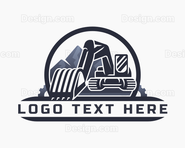 Industrial Excavator Construction Logo