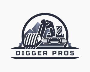 Industrial Excavator Construction logo design