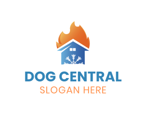 Snowflake Flame House logo design