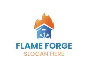 Snowflake Flame House logo design