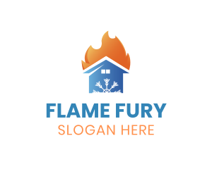 Snowflake Flame House logo design