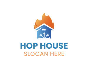 Snowflake Flame House logo design