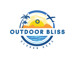 Beach Travel Vacation logo design