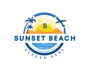 Beach Travel Vacation logo design