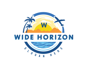 Beach Travel Vacation logo design