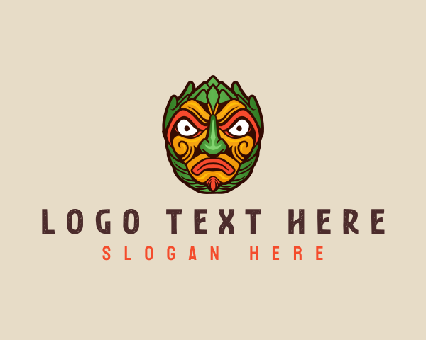 Tribal Ethnic Mask logo