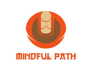 Orange Zen Buddha logo design