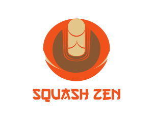 Orange Zen Buddha logo design