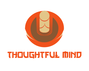 Orange Zen Buddha logo design