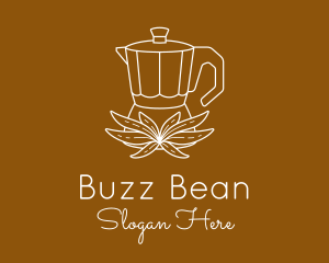 Coffee Moka Pot Leaf logo design