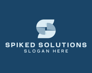 Industrial Origami Letter S logo design