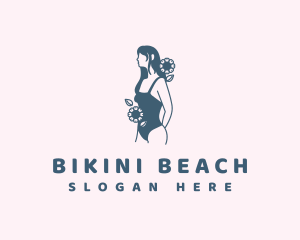 Pretty Floral Bikini logo design