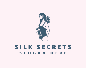 Pretty Floral Bikini logo design