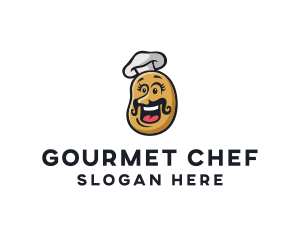 Potato Chef Mustache logo design