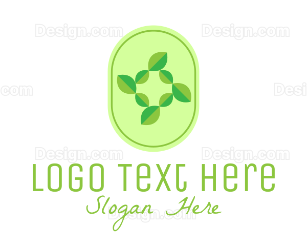 Green Natural Leaves Logo