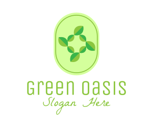 Green Natural Leaves logo design