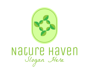 Green Natural Leaves logo design