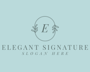 Organic Elegant Leaves logo design