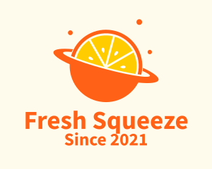 Fresh Orange Planet logo design