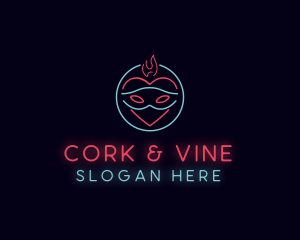 Heart Mask Nightclub logo design