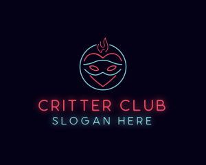 Heart Mask Nightclub logo design