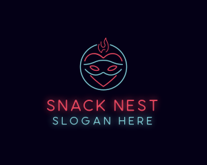 Heart Mask Nightclub logo design