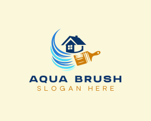 Paint Brush House Painting logo design