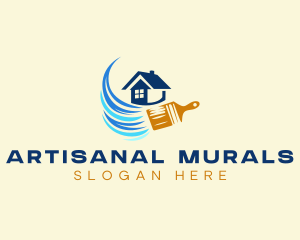 Paint Brush House Painting logo design