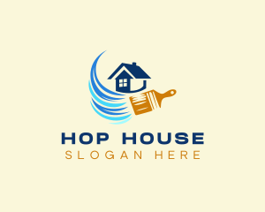 Paint Brush House Painting logo design