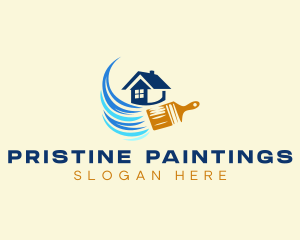 Paint Brush House Painting logo design