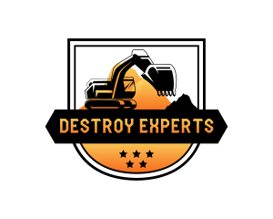 Industrial Excavator Construction logo design