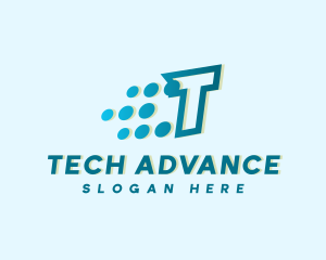 Modern Tech Letter T logo design